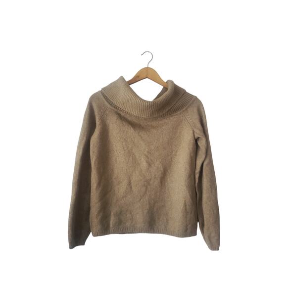 & Other Stories Sweaters - & Other Stories Wool & Alpaca Off The Shoulder Cowlneck Sweater Tan Size Medium